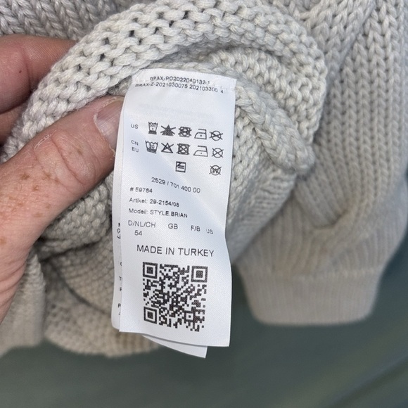 NWT BRAX Men EU 54 US M Brian Wool Blend Knit Turtleneck Sweater in Cookie Gray - Picture 5 of 7